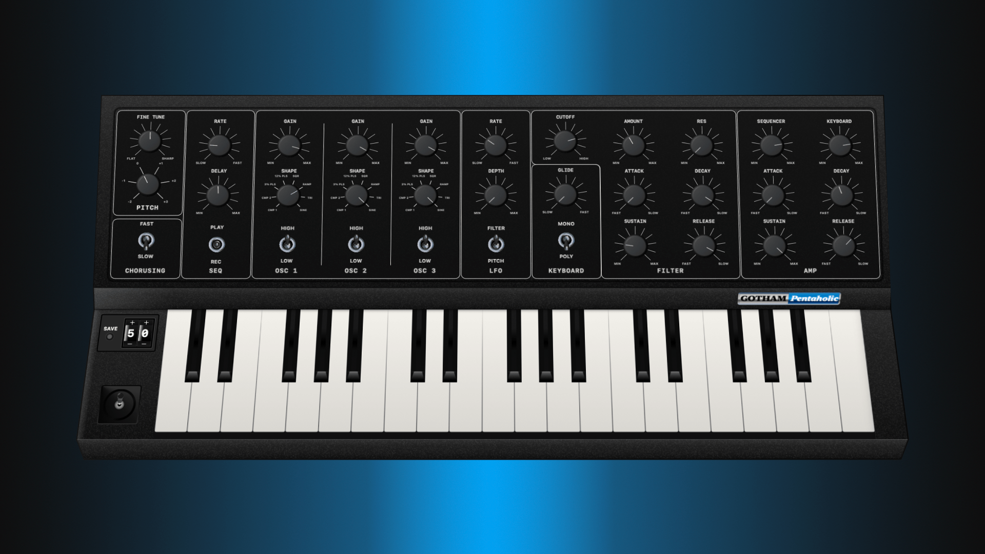 Classic Dark Synthesizer Interface